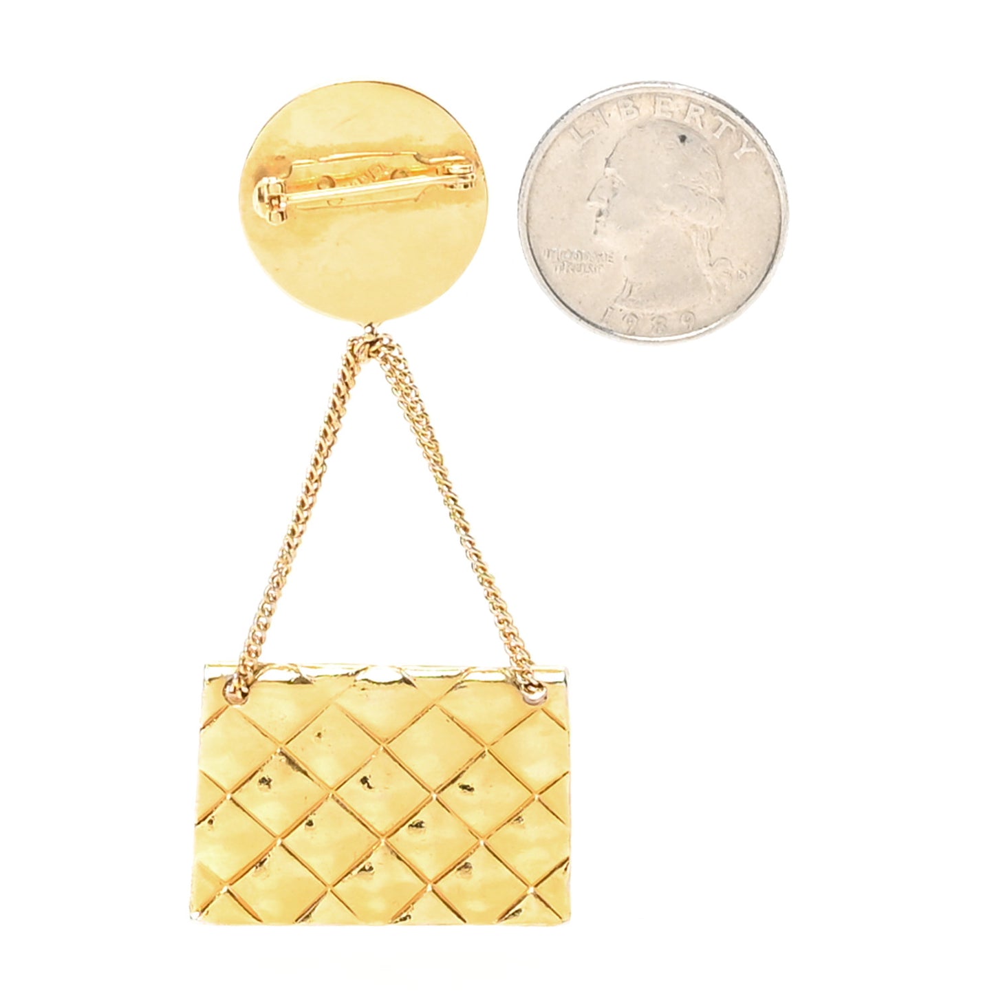 2.55 Flap Bag Brooch Gold