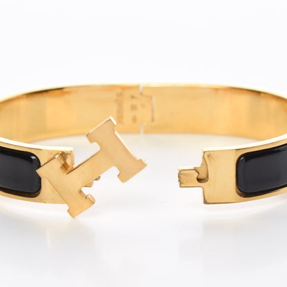 Hermes Enamel Narrow Clic Clac H Bracelet GM Black 4 of 6