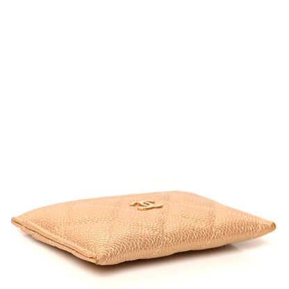 Chanel Metallic Caviar Quilted Card Holder Gold 4 of 9