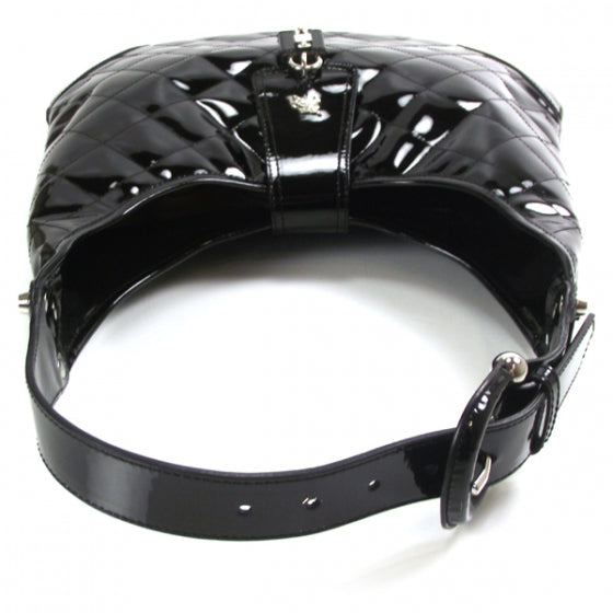 Patent Quilted Brook Hobo Black