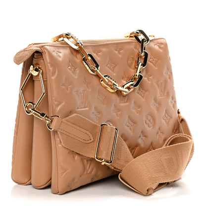 Louis Vuitton Lambskin Embossed Monogram Coussin PM Camel 3 of 10