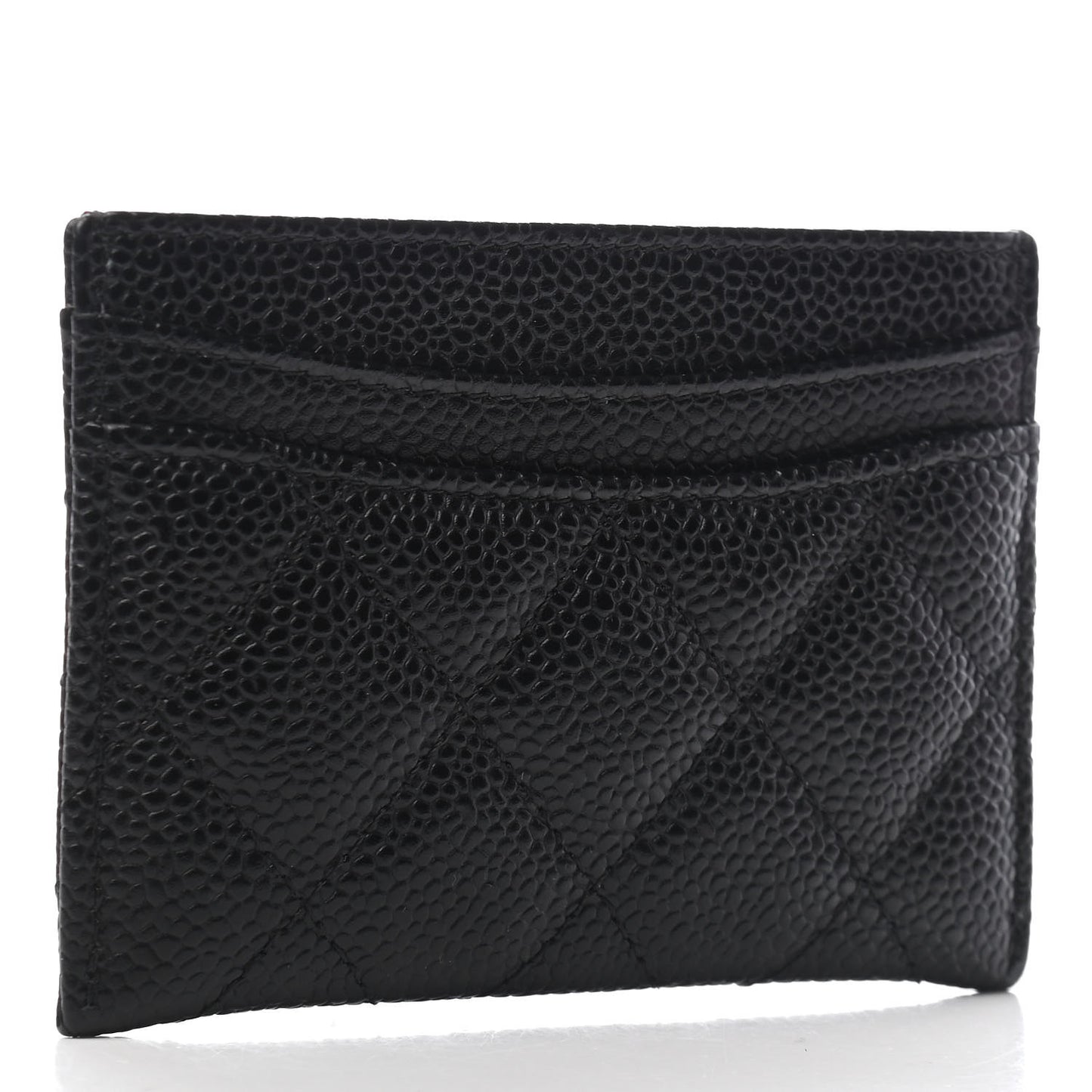 Caviar Quilted Card Holder Black