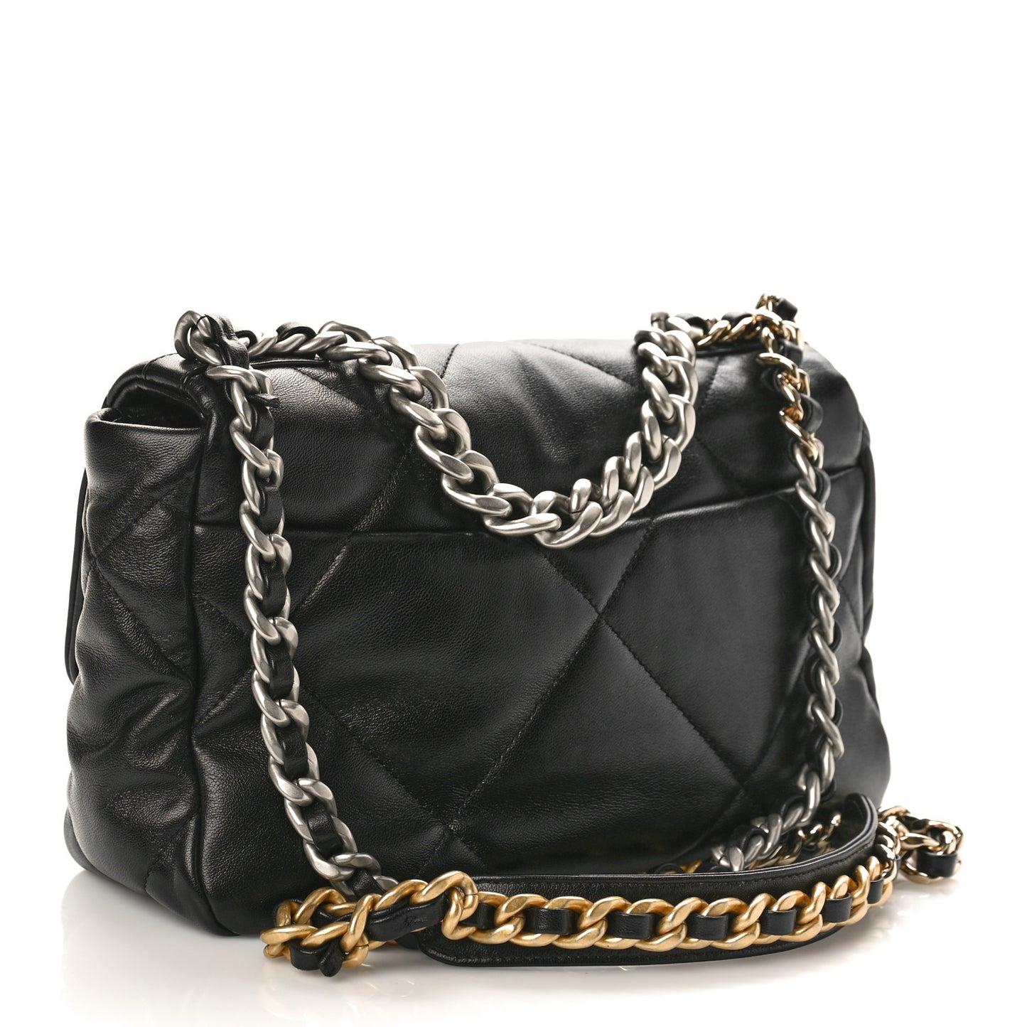 Lambskin Quilted Medium Chanel 19 Flap Black
