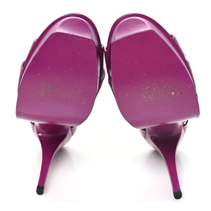 Saint Laurent Calfskin Tribute 105 Platform Sandals 41 Fuchsia 6 of 10
