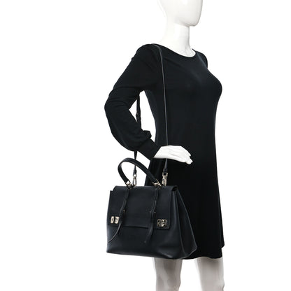 Prada Saffiano Cuir Convertible Top Handle Tote Black 2 of 9