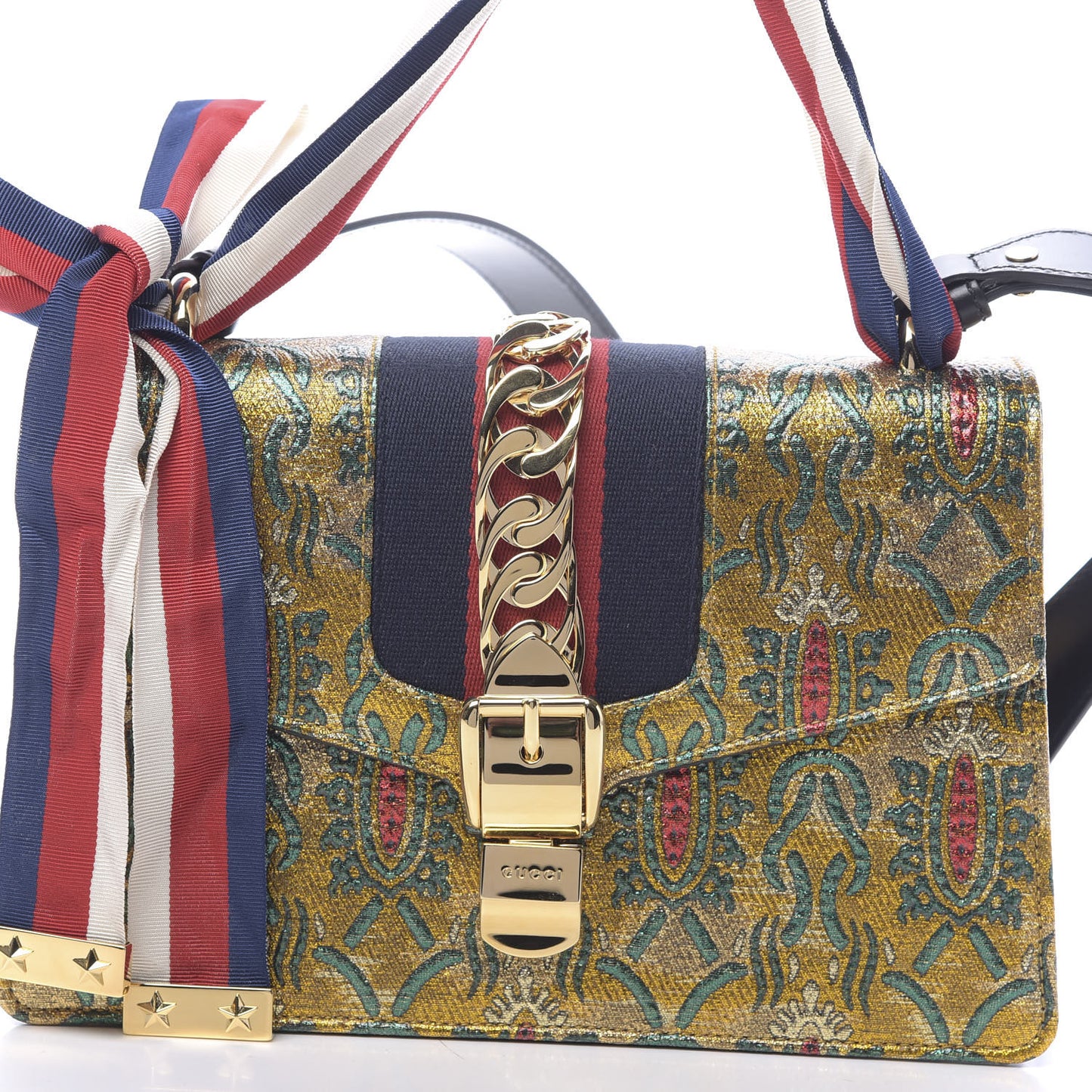 Iridescent Brocade Small Sylvie Shoulder Bag Gold