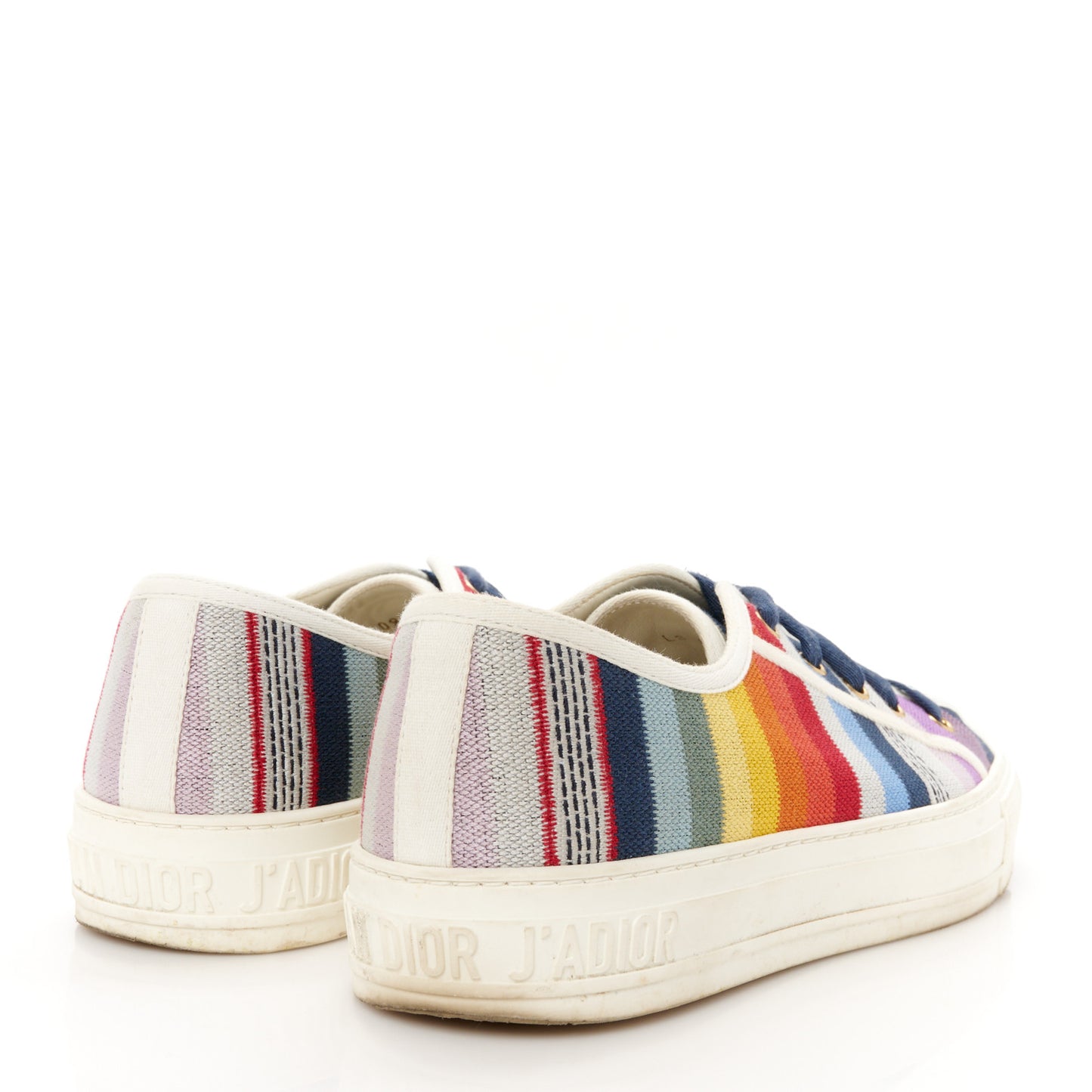 Canvas Rainbow Embroidered Womens Walk'N'Dior Low Top Sneakers 40 Multicolor