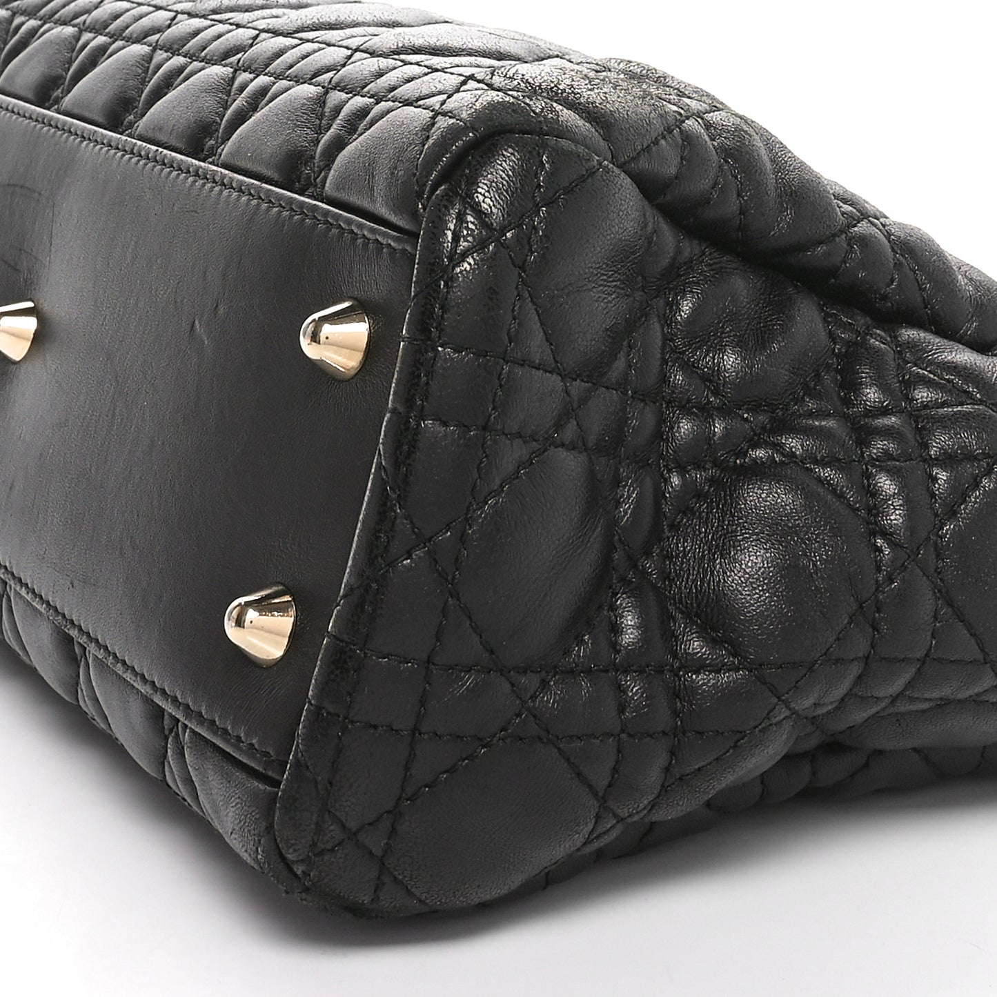 Lambskin Cannage Small Dior Soft Zipped Shopping Tote Black