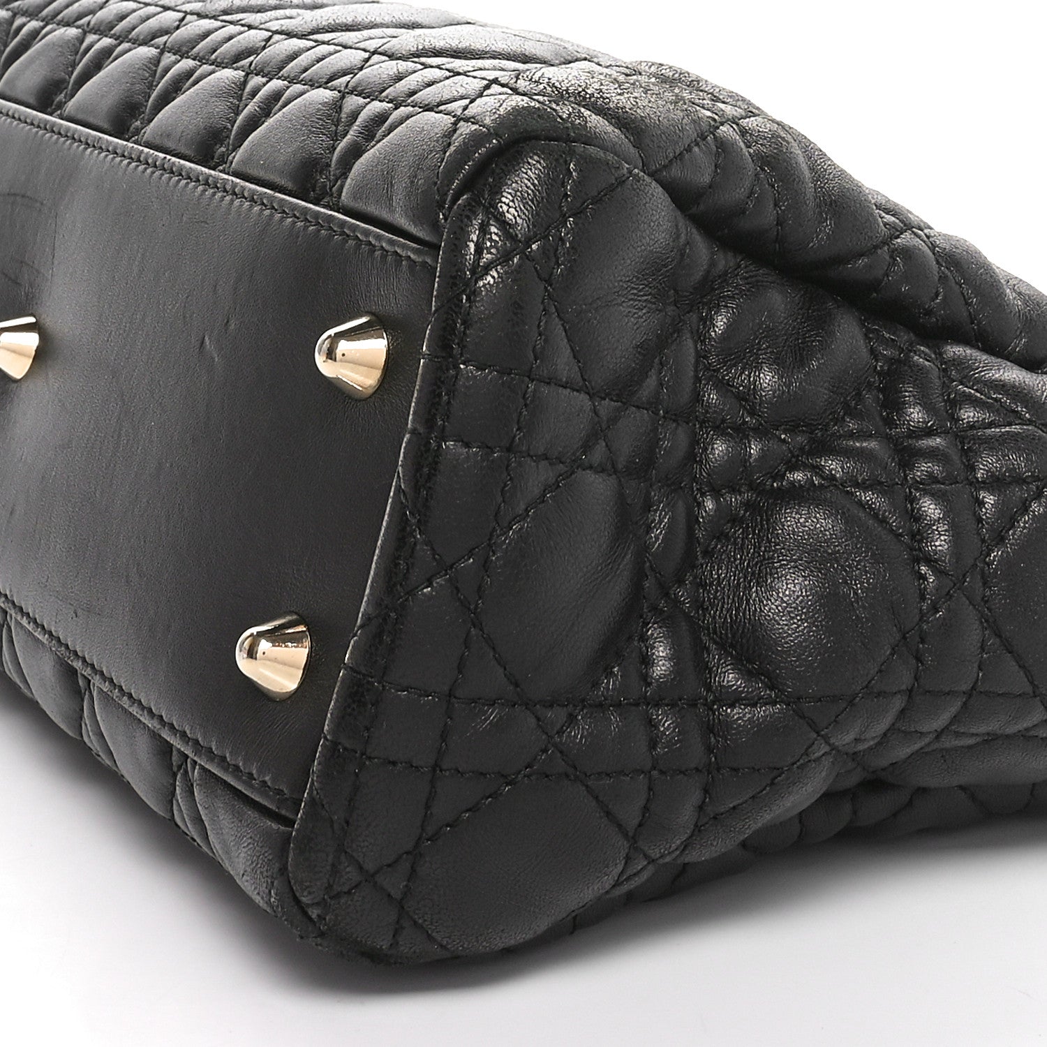 Christian Dior Lambskin Cannage Small Dior Soft Zipped Shopping Tote Black 9 of 9