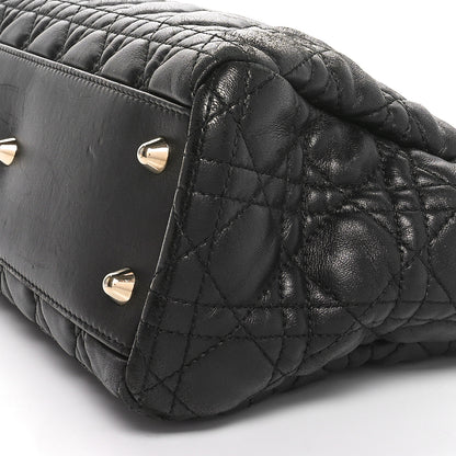 Christian Dior Lambskin Cannage Small Dior Soft Zipped Shopping Tote Black 9 of 9