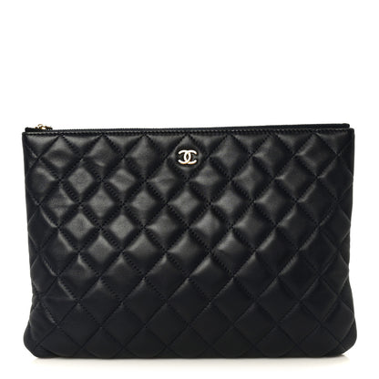 Chanel Lambskin Quilted Medium Cosmetic Case Navy Blue 1 of 8