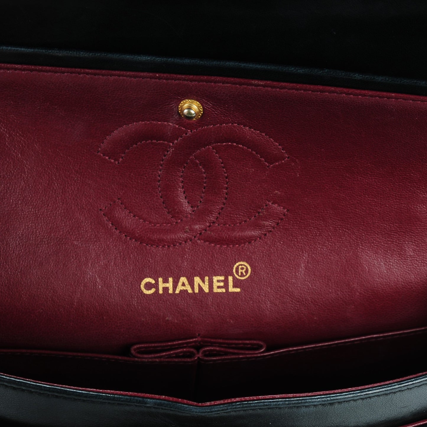 Lambskin Quilted Small Double Flap Black