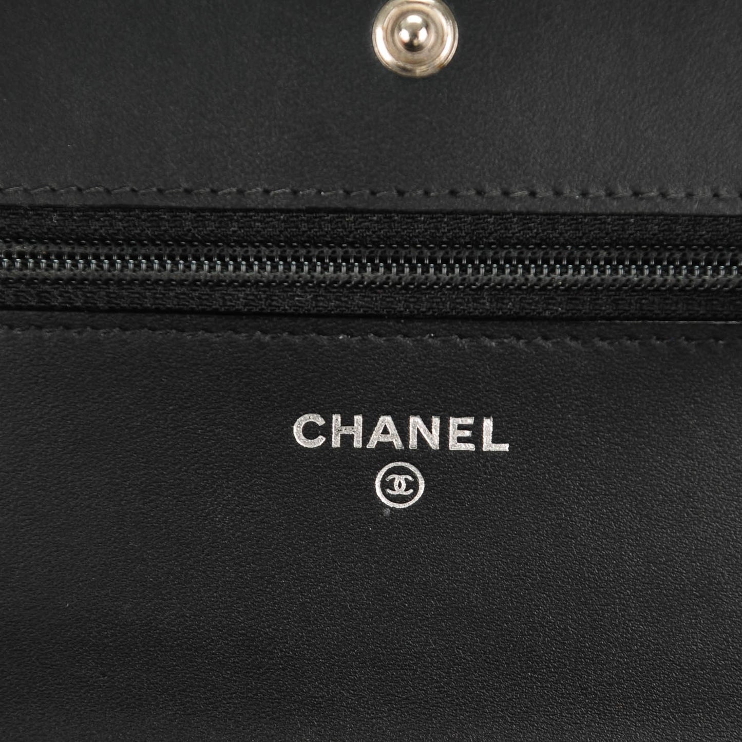 Aged Calfskin Quilted Lucky Charms 2.55 Reissue Wallet On Chain WOC Black