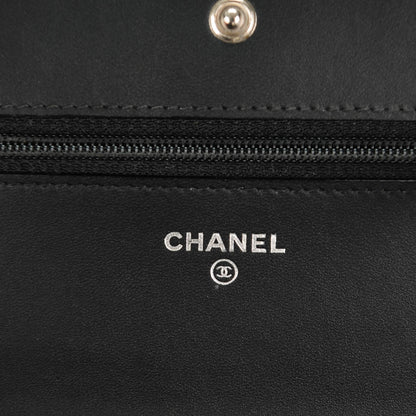 Chanel Aged Calfskin Quilted Lucky Charms 2.55 Reissue Wallet On Chain WOC Black 6 of 8