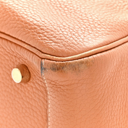 Hermes Taurillon Clemence Lindy 26 Gold 10 of 18