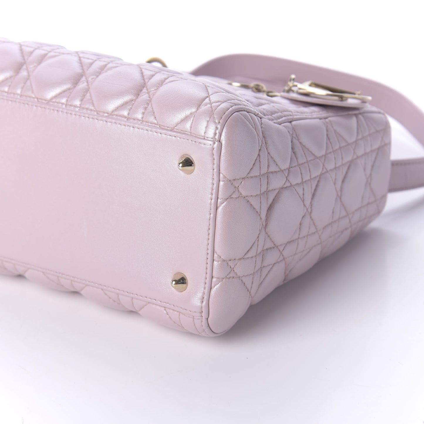 Pearly Lambskin Cannage Medium Lady Dior Lotus