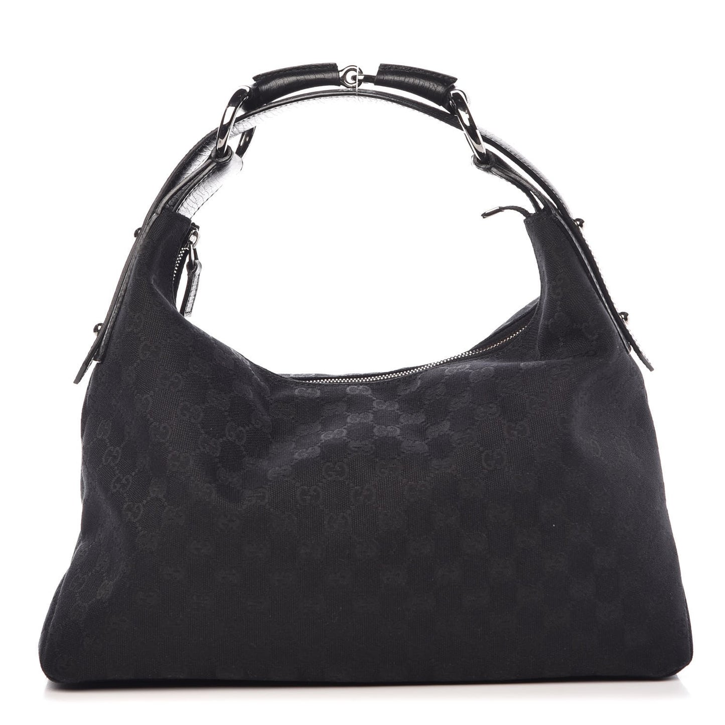 Monogram Medium Horsebit Chain Hobo Black