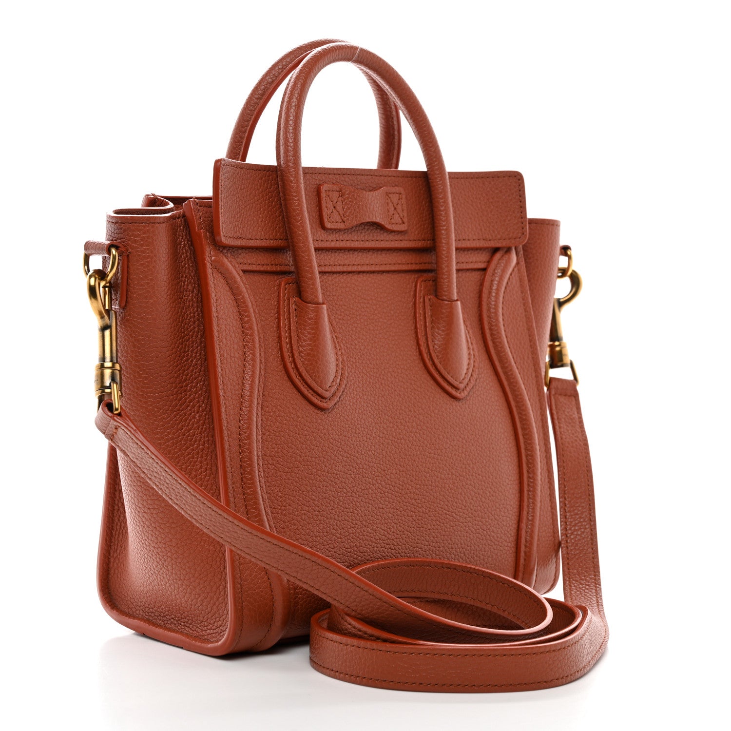 Celine Drummed Calfskin Nano Luggage Lychee 3 of 10