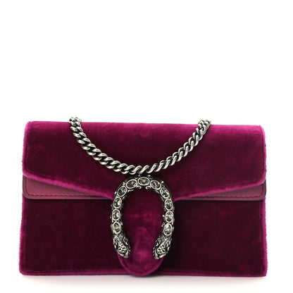 Gucci Velvet Super Mini Dionysus Shoulder Bag Fuchsia Violet Cyclamen 1 of 8