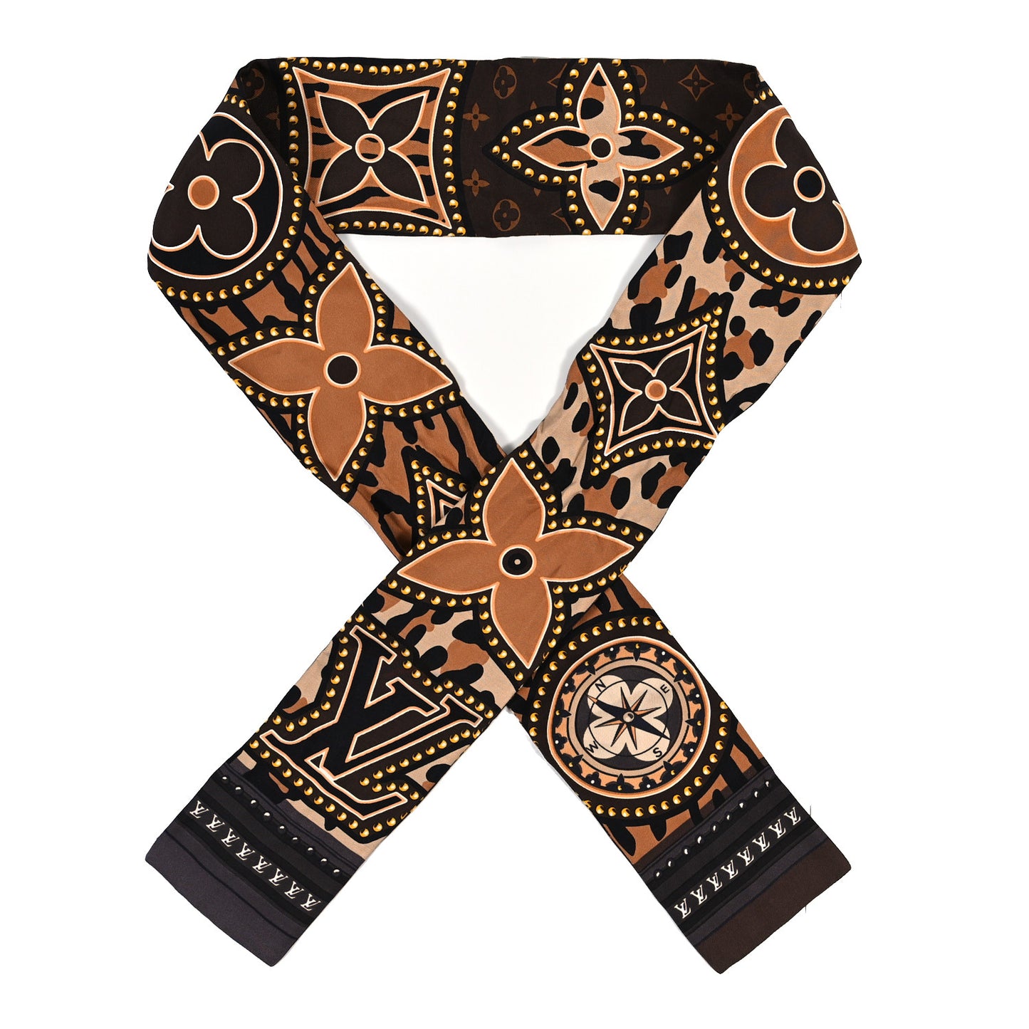 Silk Monogram LV World Bandeau Brown