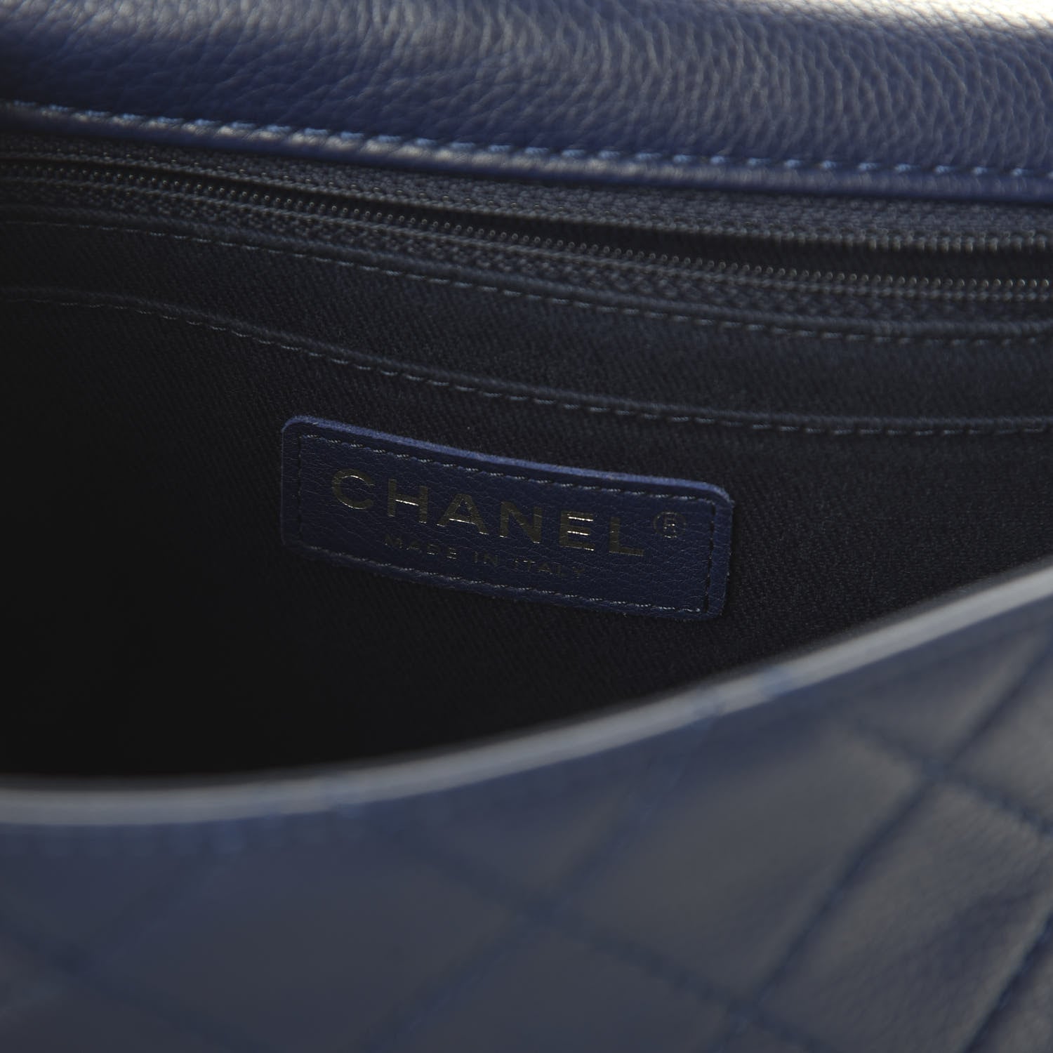 Chanel Calfskin Quilted CC Curvy Flap Blue 8 of 12