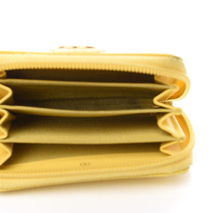 Chanel Caviar Quilted Boy Zip Around Coin Purse Wallet Yellow 4 of 11