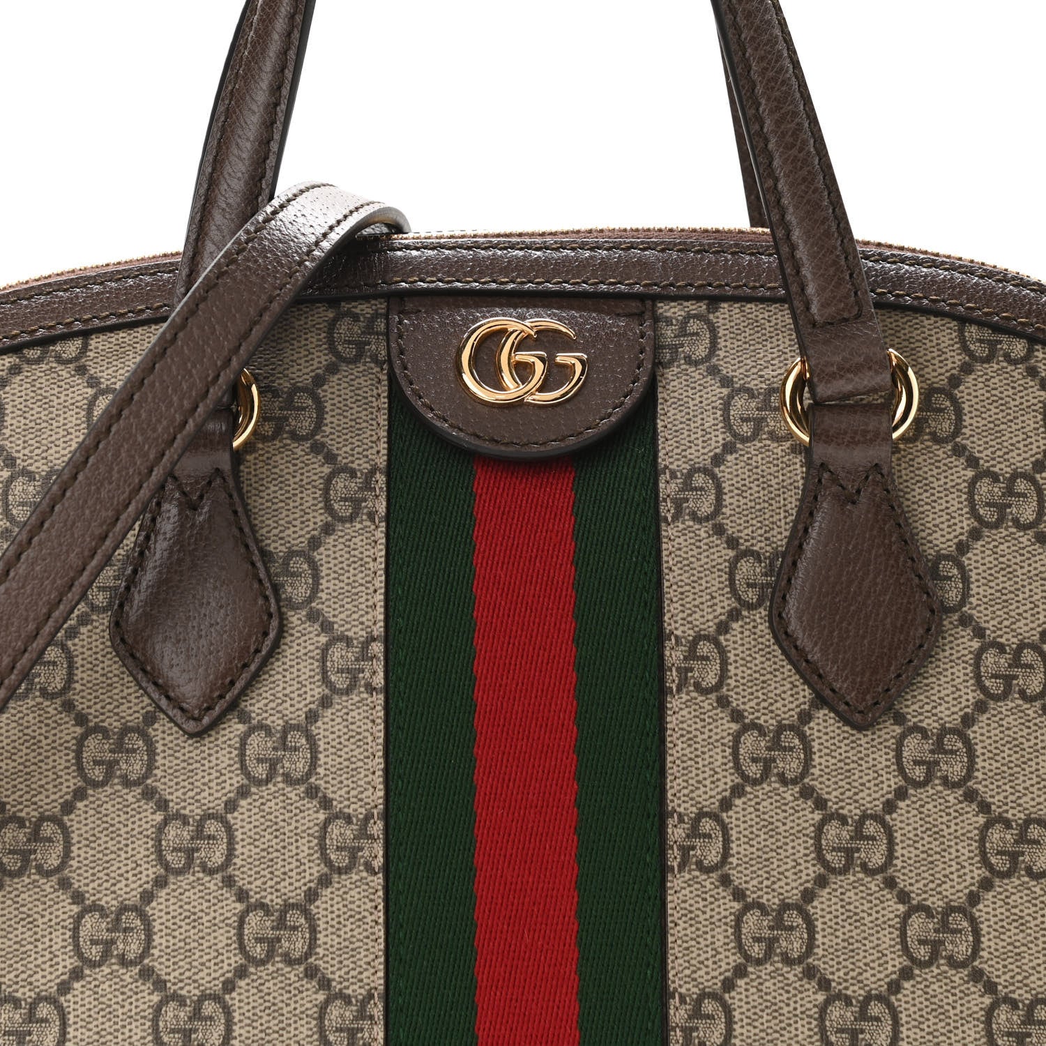 Gucci GG Supreme Monogram Web Medium Ophidia Top Handle Dome Bag Brown 8 of 10
