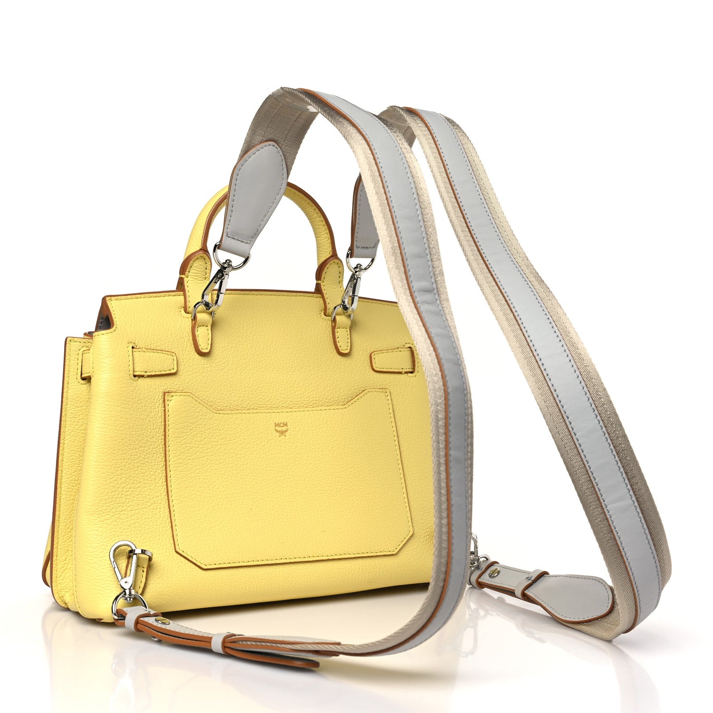 Grained Calfskin Medium Milla Convertible Backpack Custard Yellow