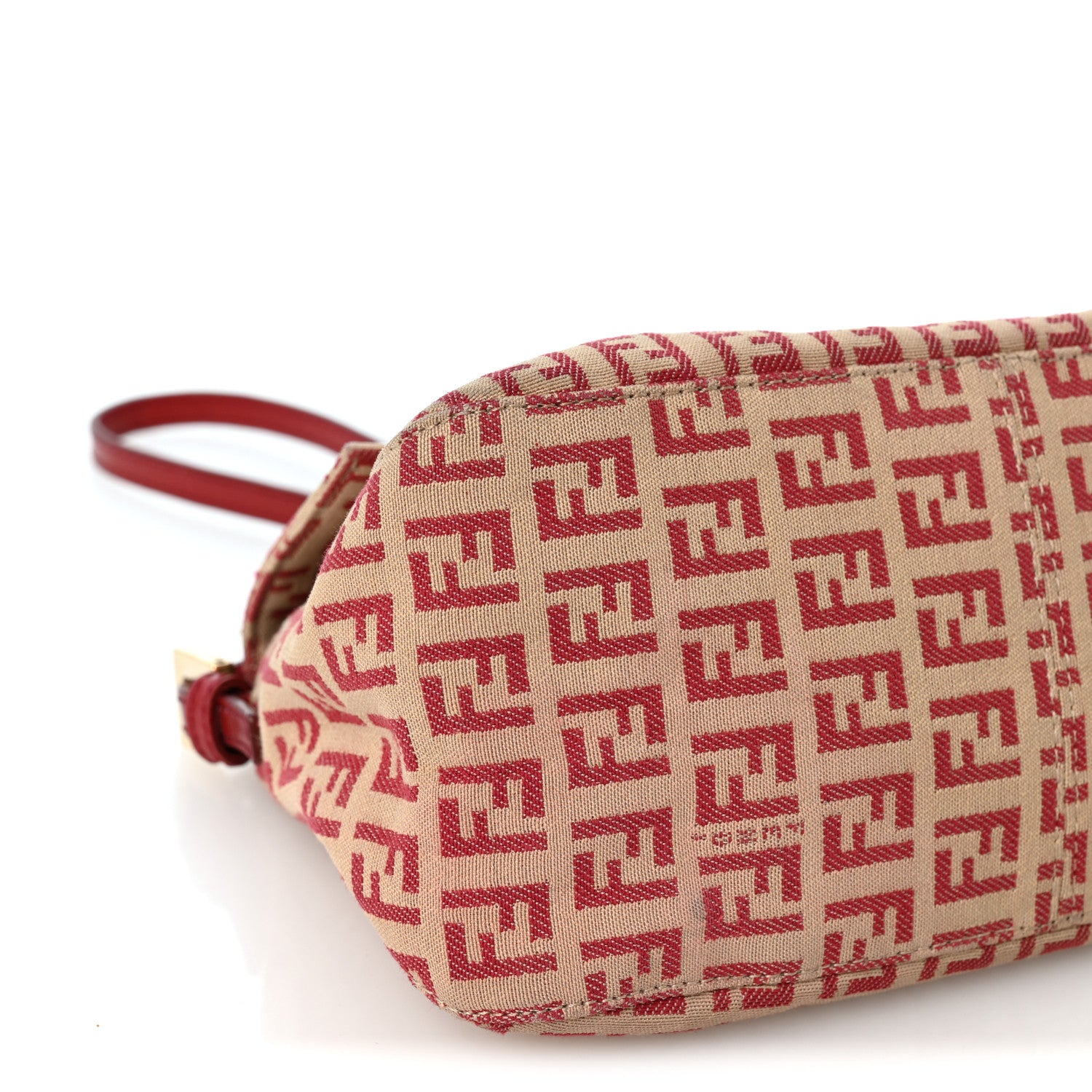 Fendi Zucchino Vitello Mini Mama Baguette Beige Rosso 9 of 10