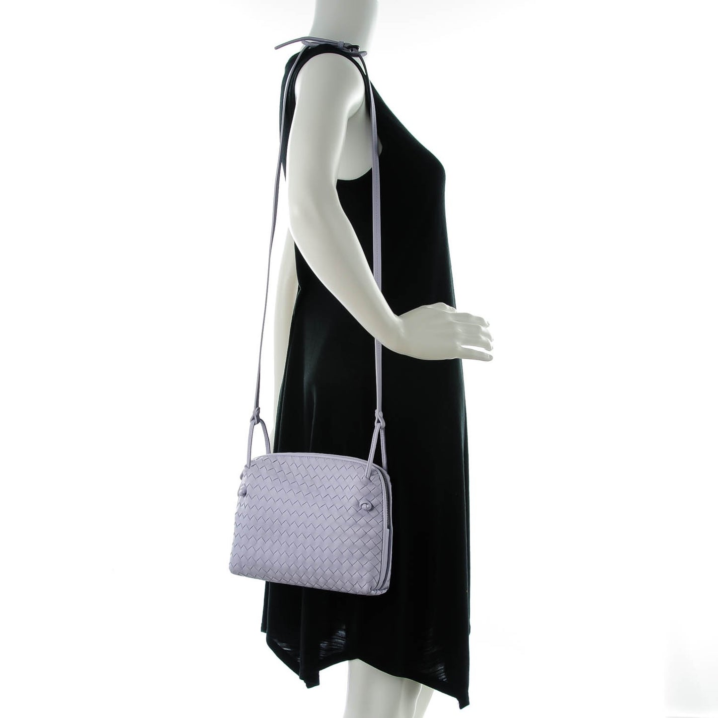 Nappa Intrecciato Pillow Crossbody Messenger Oyster Lilac
