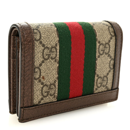 Gucci GG Supreme Monogram Web Ophidia Card Case Beige New Acero 3 of 8