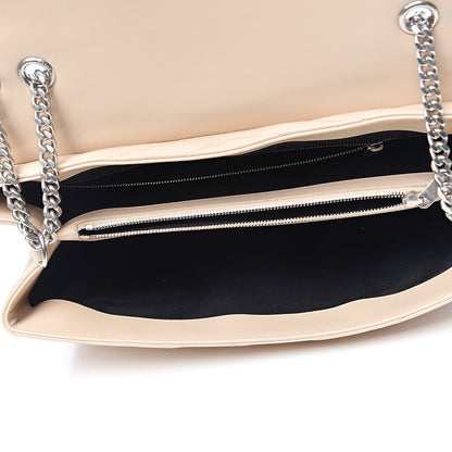 Saint Laurent Calfskin Matelasse Large Loulou Monogram Chain Satchel Nude Powder 5 of 10