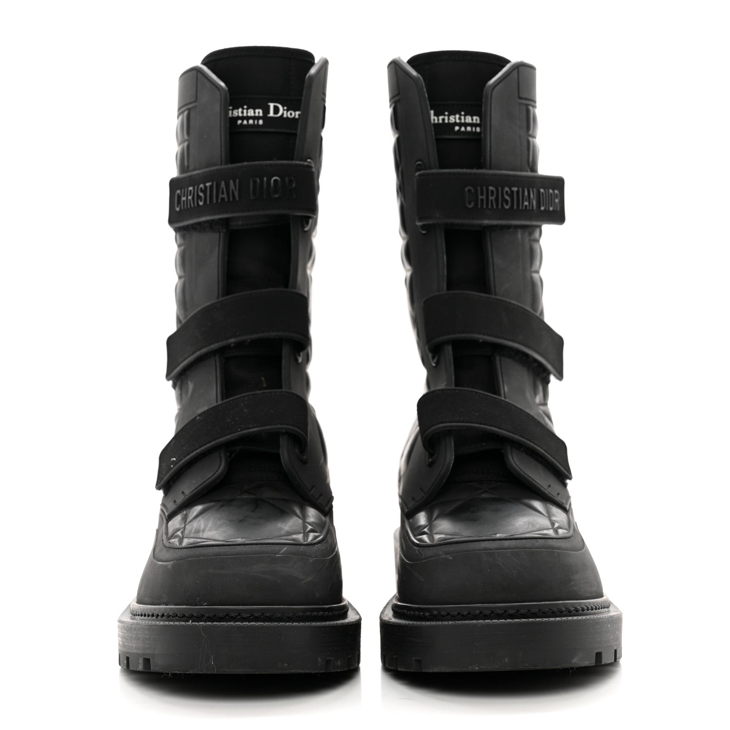 Christian Dior Rubber Macrocannage Dio(r)evolution Ankle Boots 37 Black 2 of 9