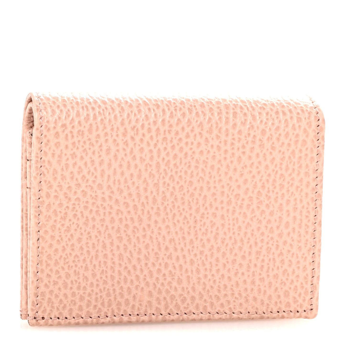 Dollar Calfskin Enamel Monochrome GG Marmont Card Case Perfect Pink