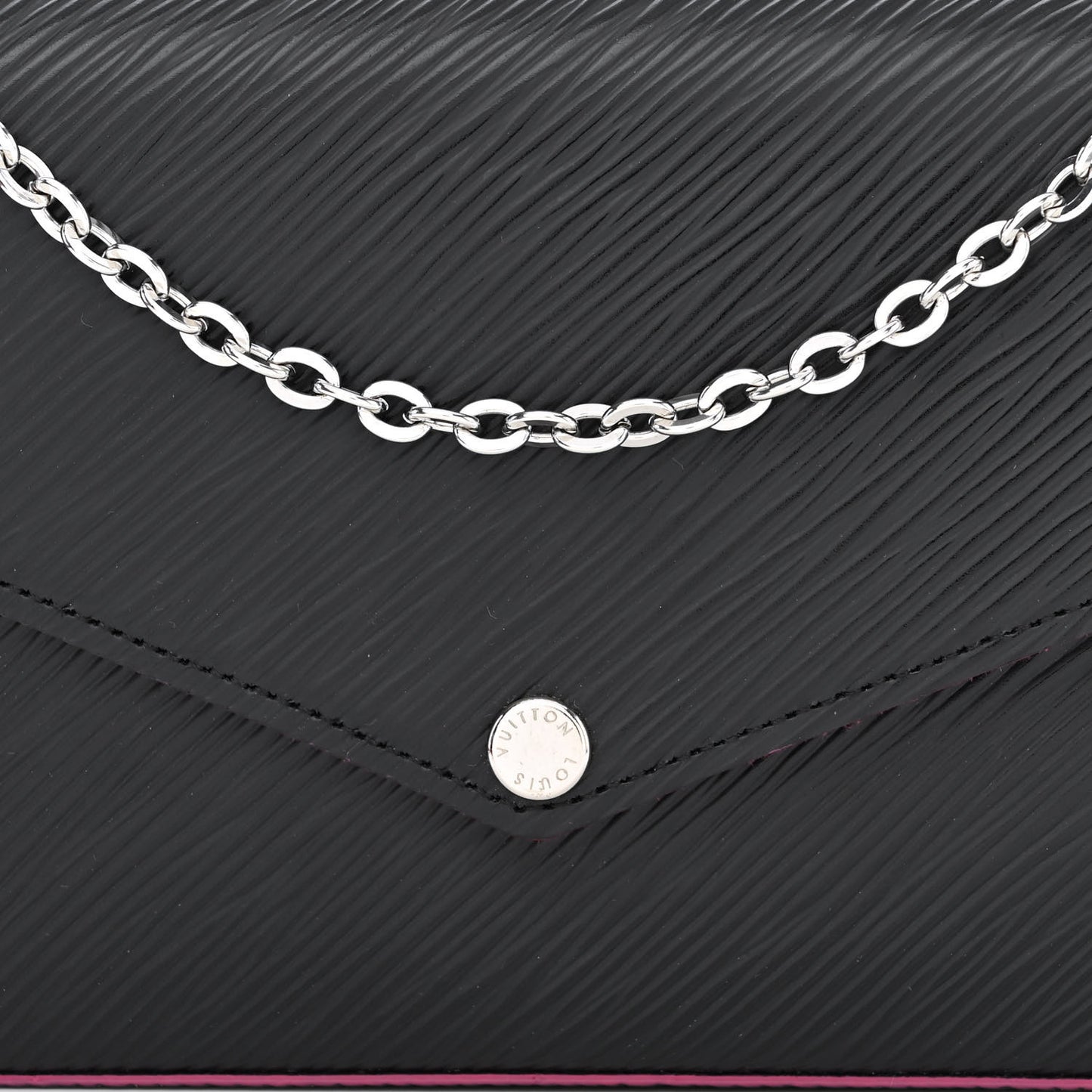 Epi Pochette Felicie Black Hot Pink