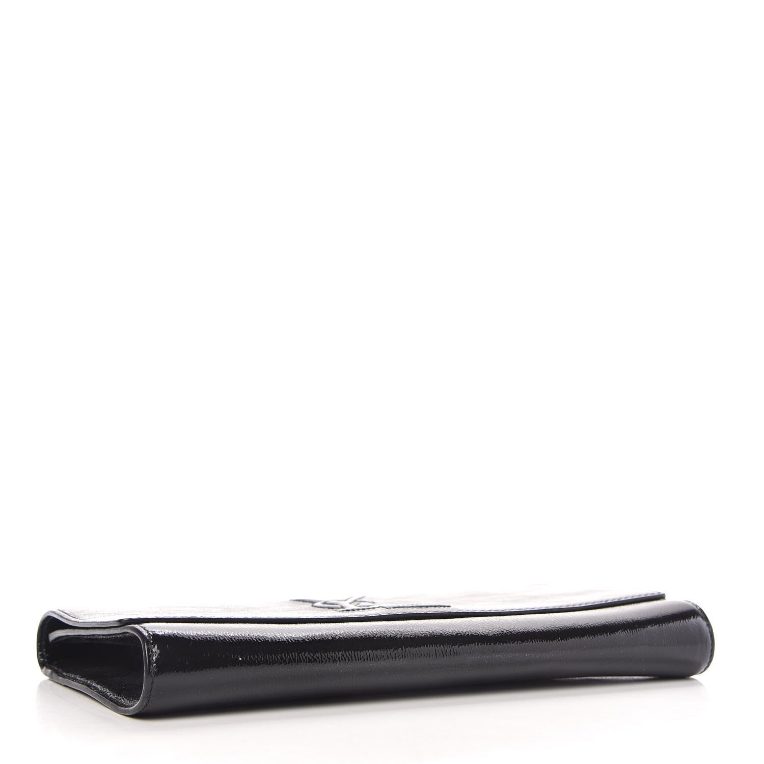 Saint Laurent Textured Patent Monogram Large Belle De Jour Clutch Black 4 of 10