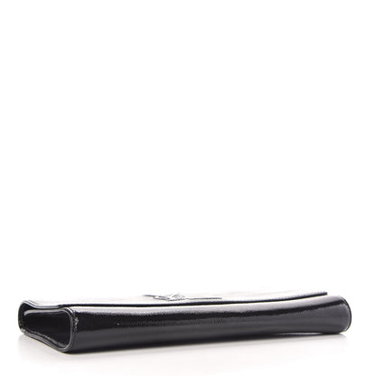Saint Laurent Textured Patent Monogram Large Belle De Jour Clutch Black 4 of 10