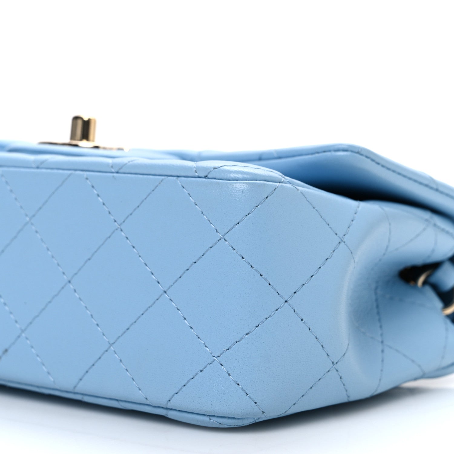 Chanel Lambskin Quilted Mini Rectangular Flap Light Blue 10 of 11