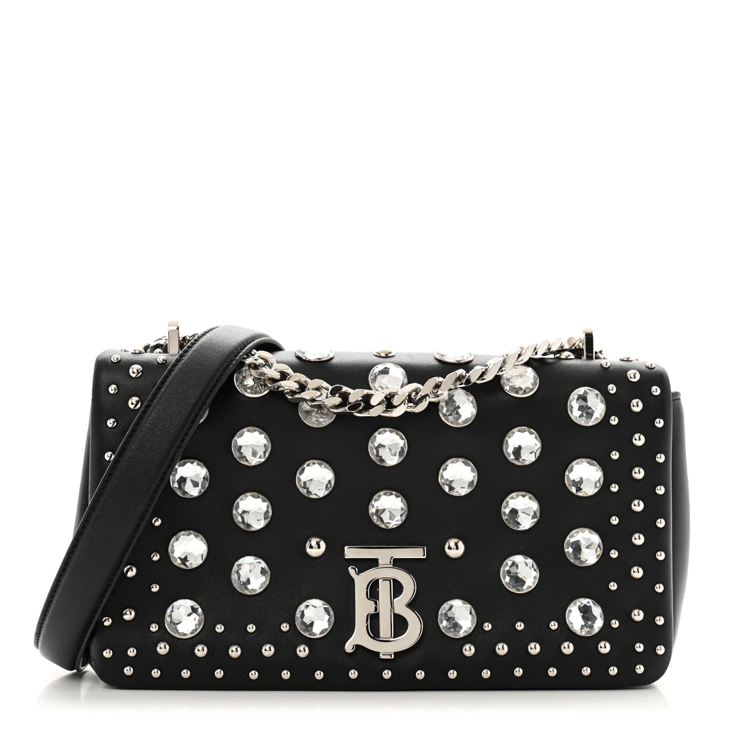 Crystal Lambskin Lola Bag Black