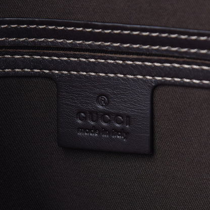 Gucci GG Plus Monogram Medium Double Buckle Flap Messenger Bag Beige Dark Brown 8 of 13