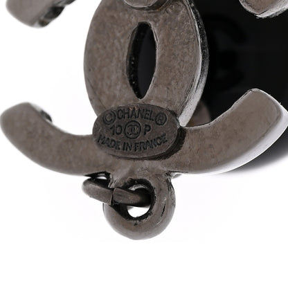 Chanel Ruthenium Bead CC Drop Earrings Black 4 of 5