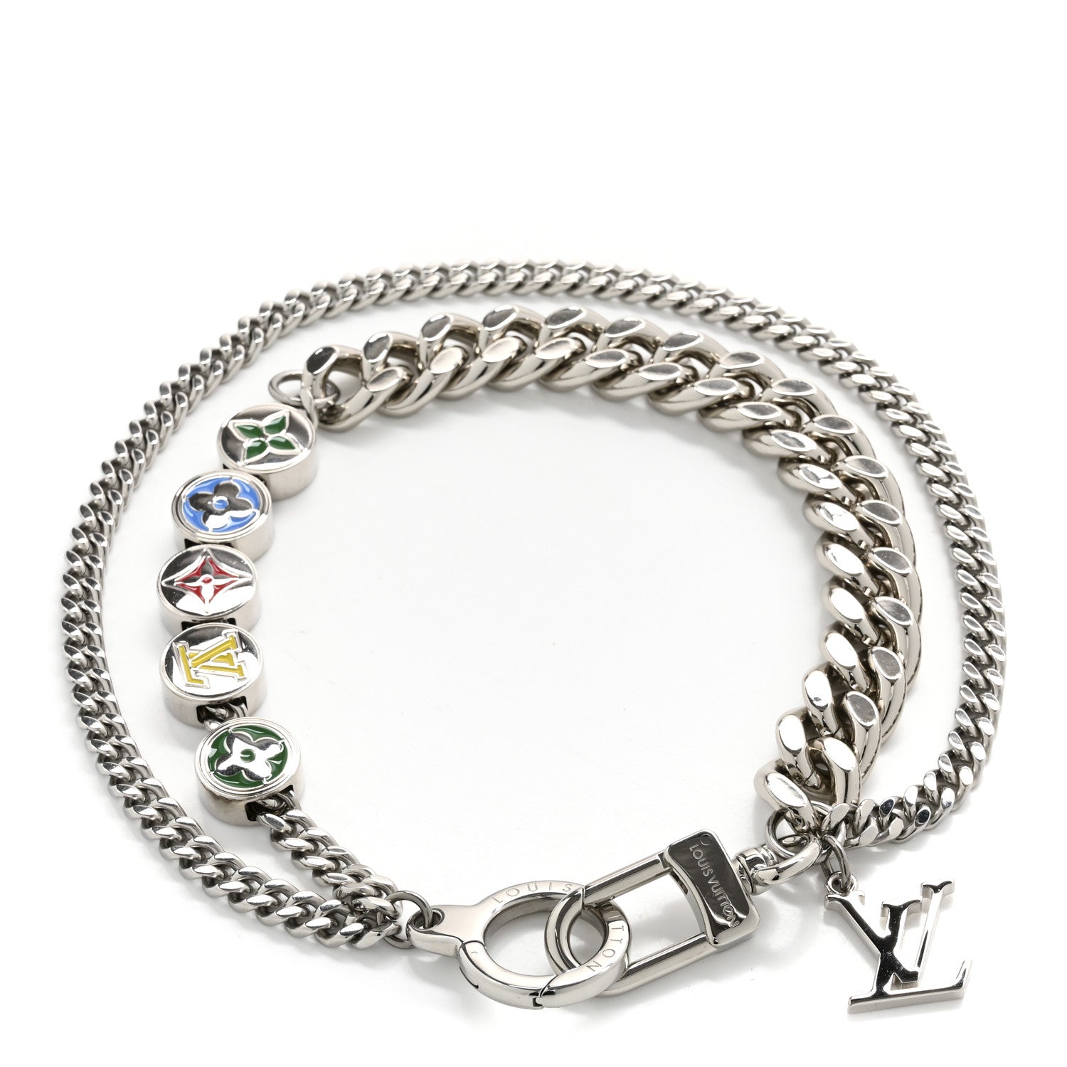 Louis Vuitton Metal Monogram Chain Belt Silver 2 of 4