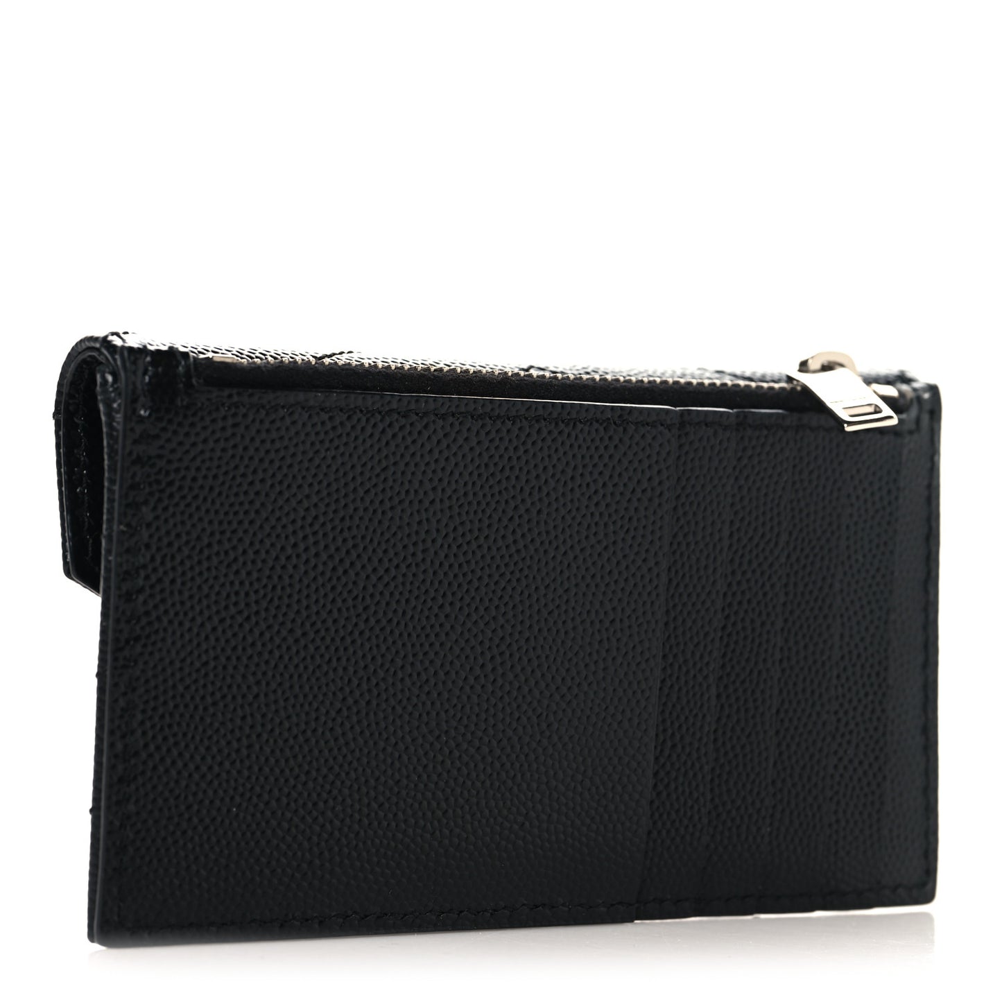 Grain De Poudre Matelasse Chevron Monogram Compact Wallet Black