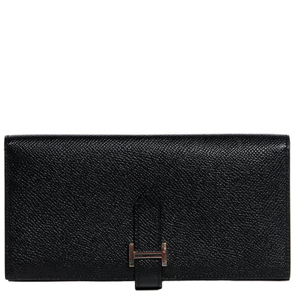 Hermes Epsom Bearn Gusset Wallet Black 1 of 9