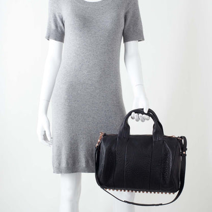 Alexander Wang Leather Rocco w Rose Gold Hardware Black 2 of 8