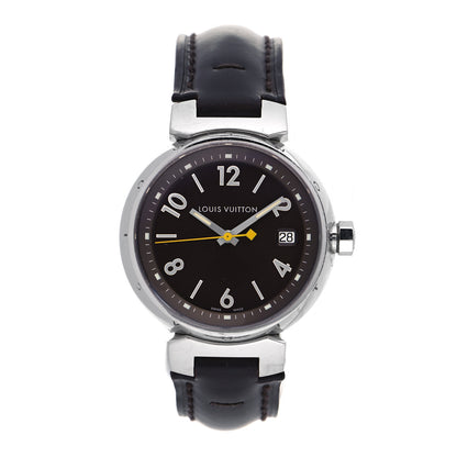 Louis Vuitton Stainless Steel Calfskin 34mm Tambour Quartz Watch 1 of 5