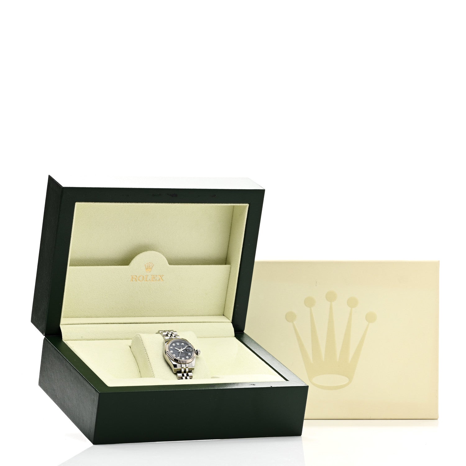 Rolex Stainless Steel 18K White Gold Diamond 26mm Oyster Perpetual Datejust Watch Blue Jubilee 179174 5 of 5