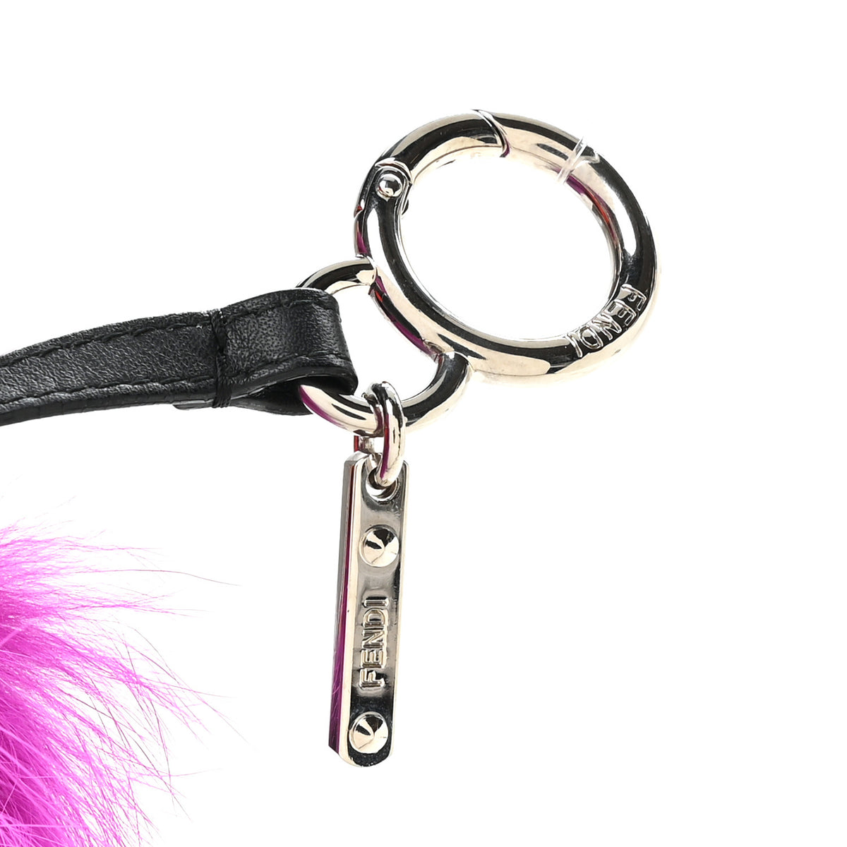 Fox Mink Goat Fur Oret Monster Bag Bug Charm Orchid Black