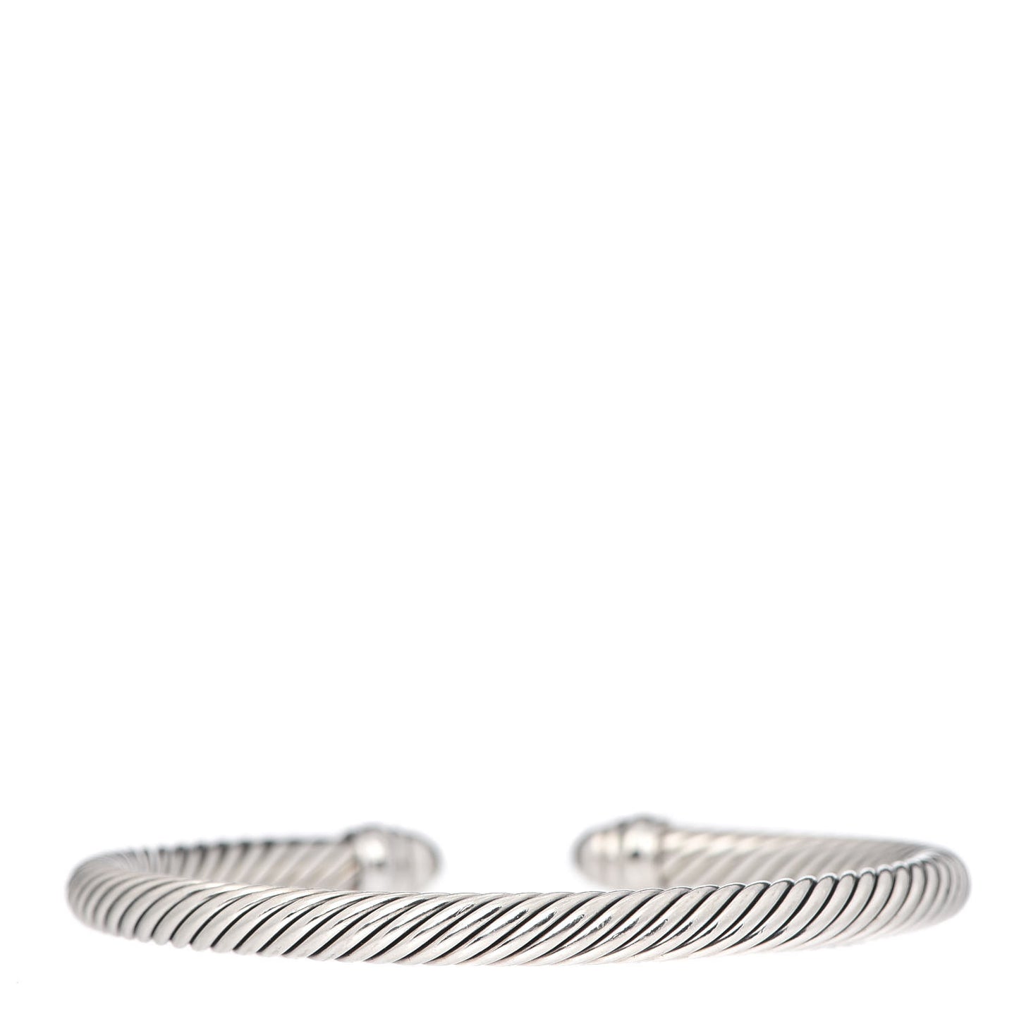 Sterling Silver Pave Diamond 5mm Cable Classics Bracelet
