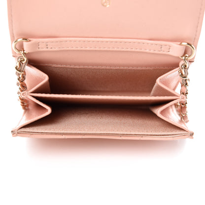 Chanel Lambskin Quilted Flap Card Holder On Chain Light Pink 5 of 12